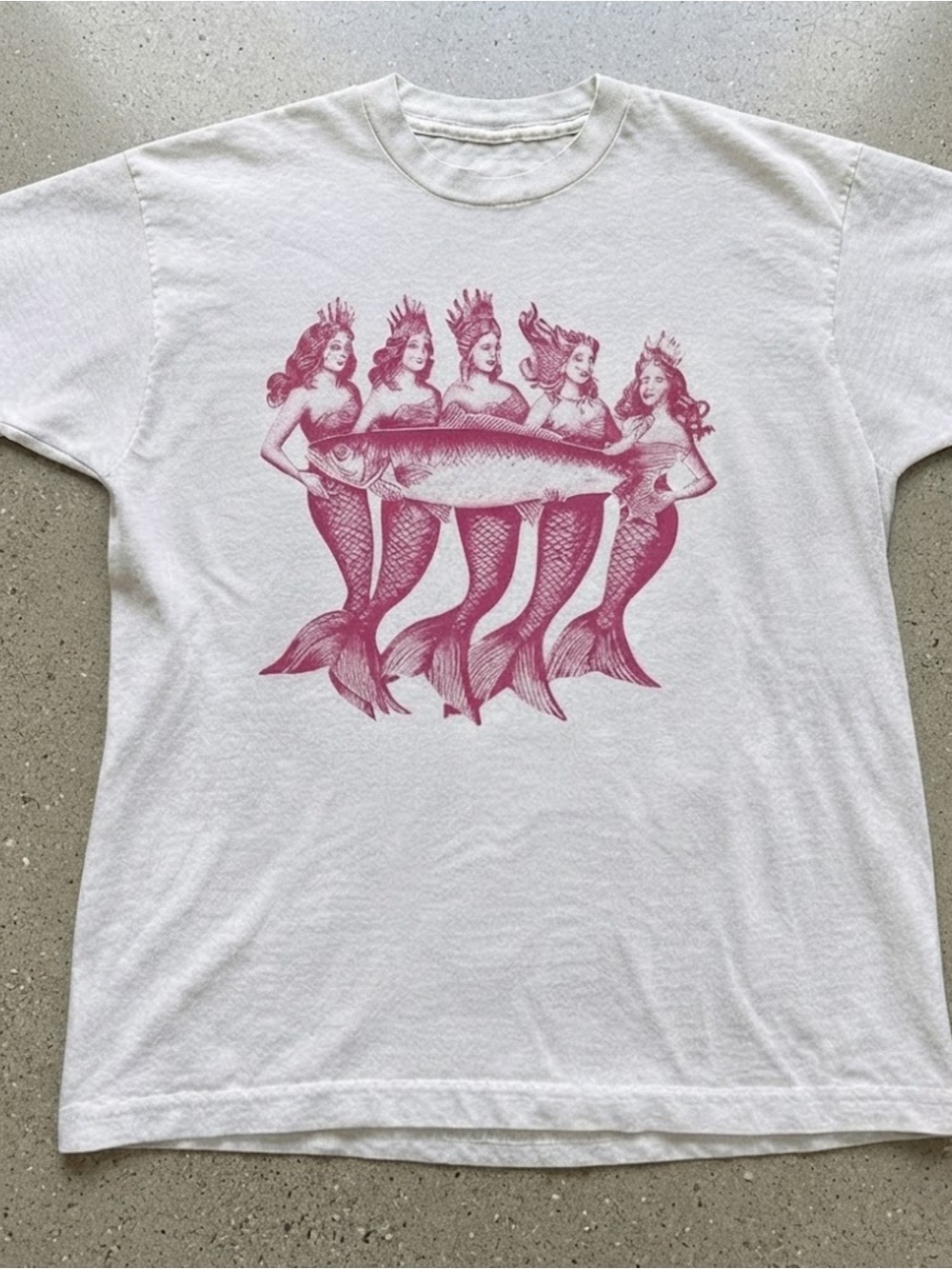 Pink Mermaid Art Graphic Gildan T-Shirt Fantasy Cotton Tee